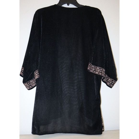 Anthropologie RAGA Womens Sz S Black Velvet Open Front Against Dups Cover-Up Top - Picture 2 of 2